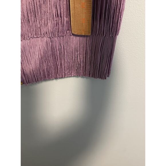 Mandalay 14 Dress Fringe Studded Gems Designer Bodycon Midi Purple VTG Flapper - Picture 8 of 11